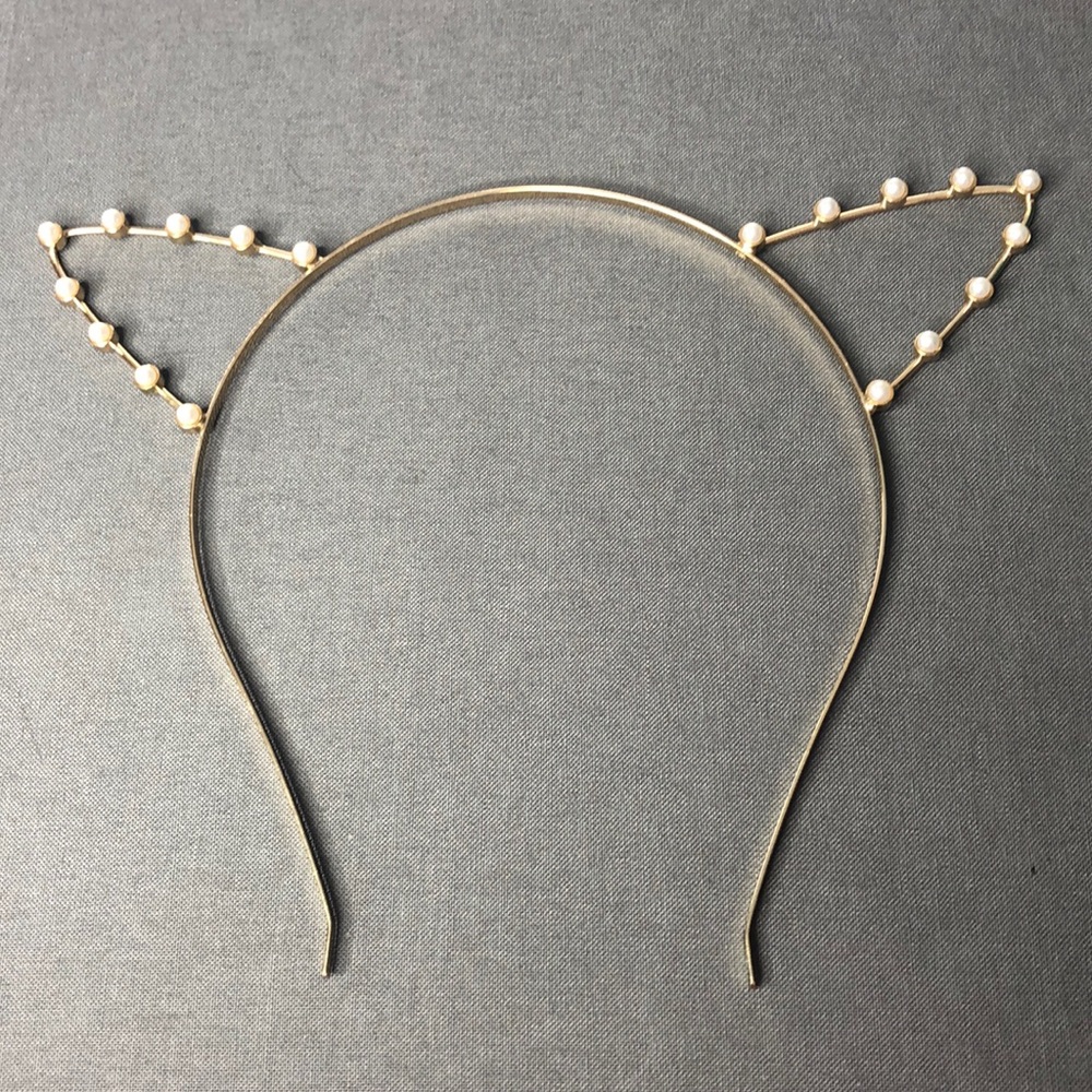 Cat Ear Headband with Pearls